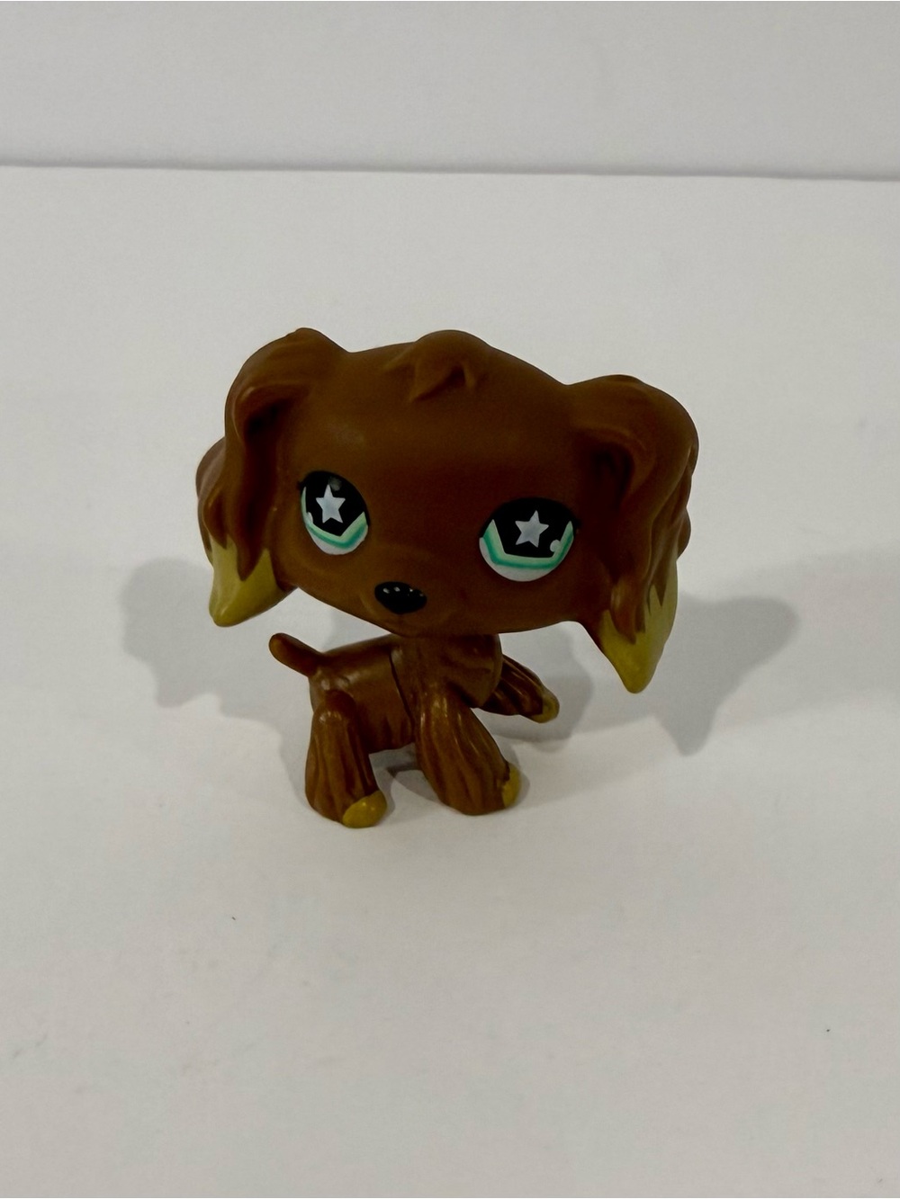 Authentic Littlest Pet Shop Brown Cocker Spaniel Figure w/Green Star Eyes #960